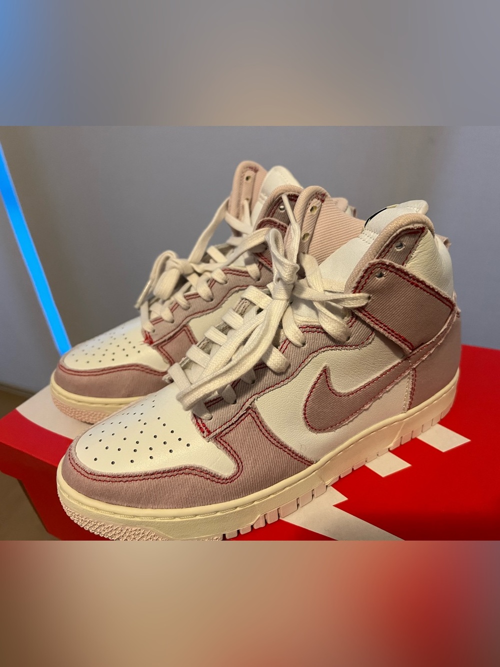 Brand New Nike Women’s High-Top Sneakers - White and Light Pink